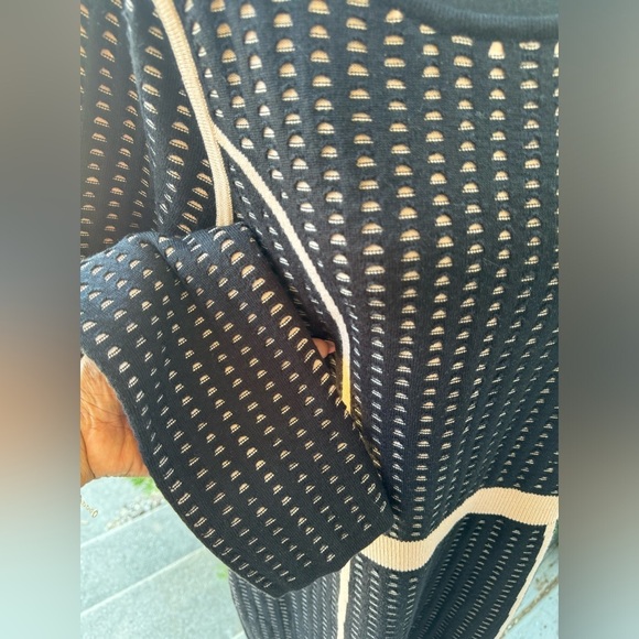 Calvin Klein Knit Black White Long Sleeve Sweater Dress,Size XL - Picture 7 of 8